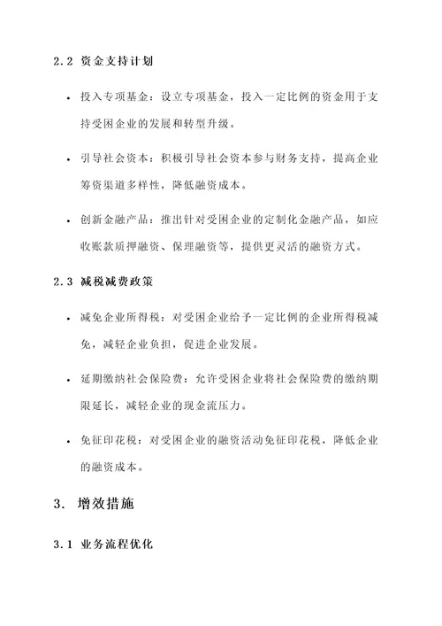 金融支持企业纾困增效方案