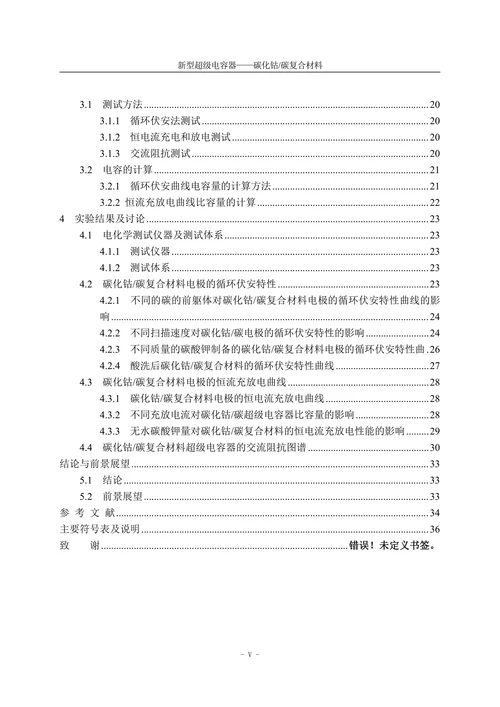 新型超级电容器碳化钴碳复合材料