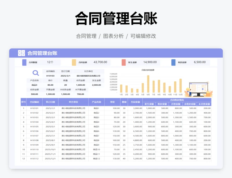 合同管理台账