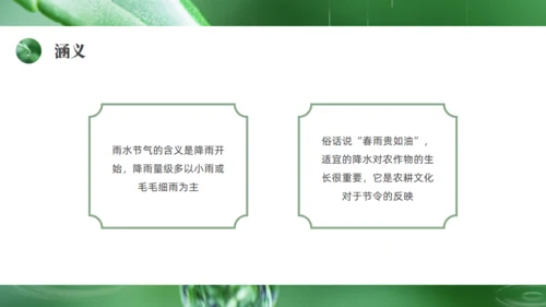 雨水绿色露水背景通用PPT模板