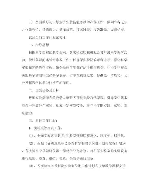 精编之试验员的工作计划范文2).docx