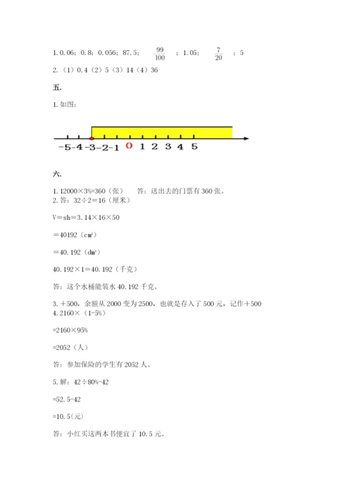 西师大版数学小升初模拟试卷（夺分金卷）.docx