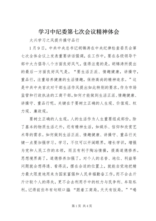 学习中纪委第七次会议精神体会 (6).docx