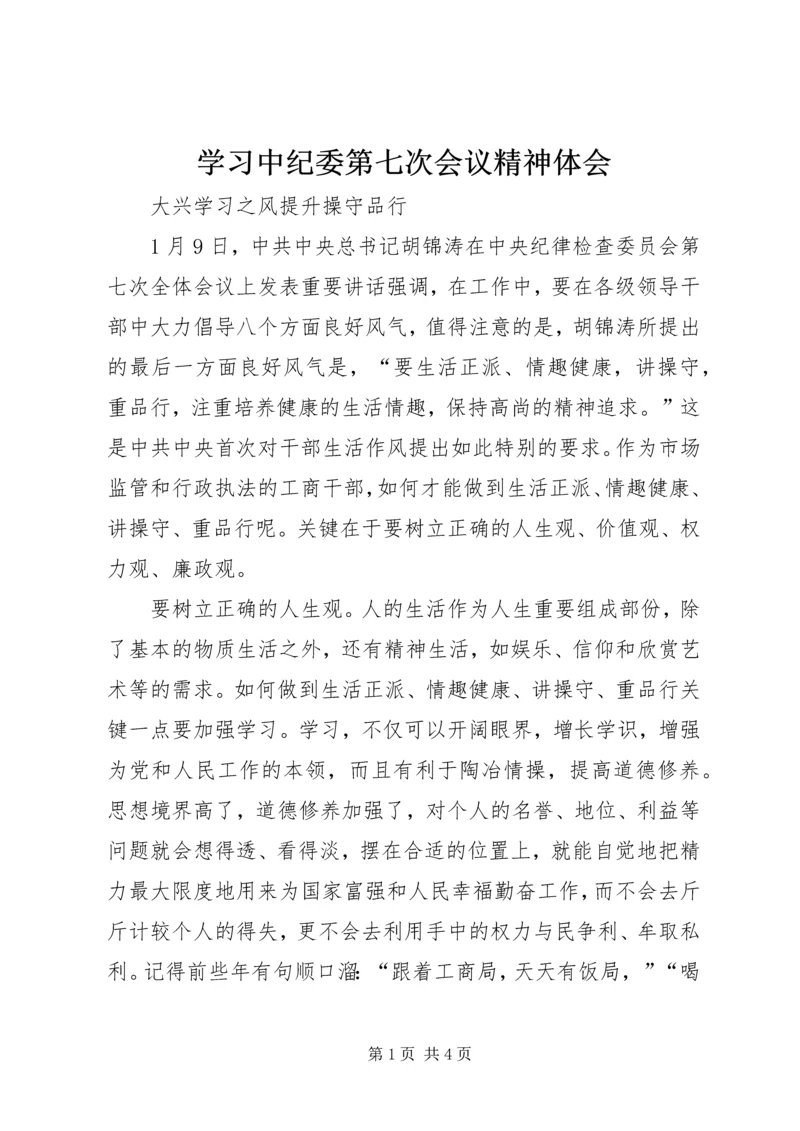 学习中纪委第七次会议精神体会 (6).docx