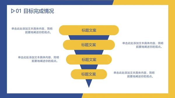 蓝黄撞色工作汇报PPT模板