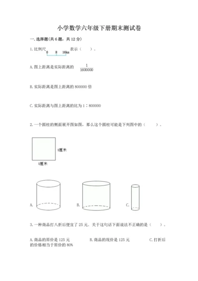 小学数学六年级下册期末测试卷含完整答案【全优】.docx