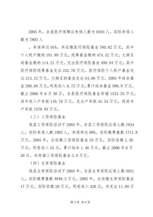 县政府社保基金自查情况报告.docx