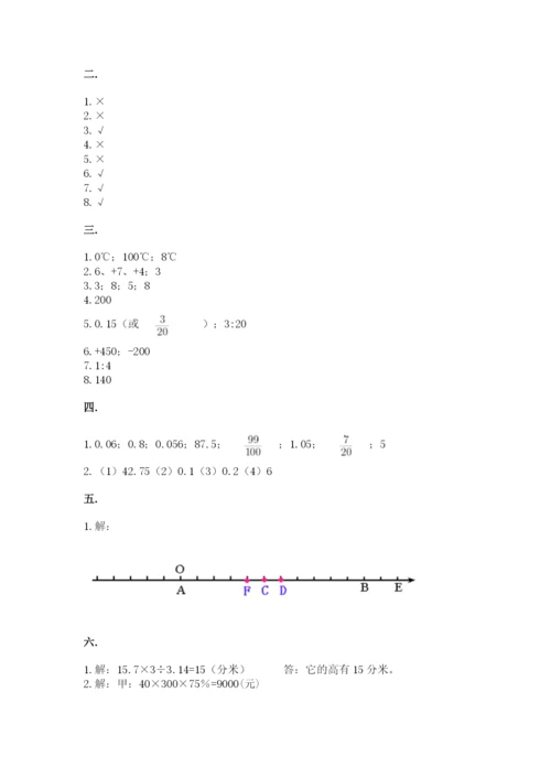 海南省【小升初】2023年小升初数学试卷含答案（基础题）.docx