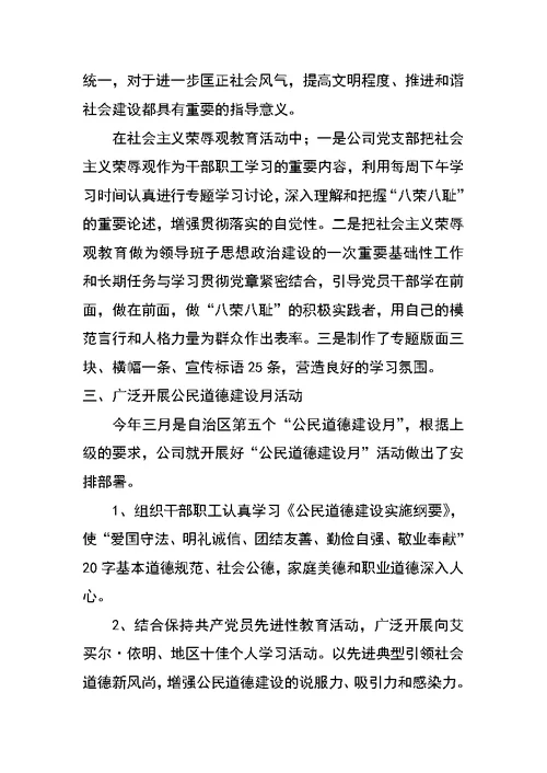 公司党支部党建工作汇报材料