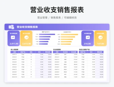 营业收支销售报表