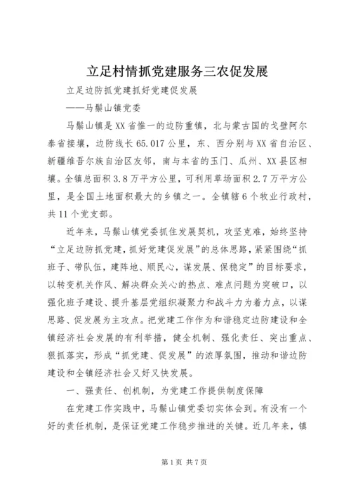 立足村情抓党建服务三农促发展 (3).docx