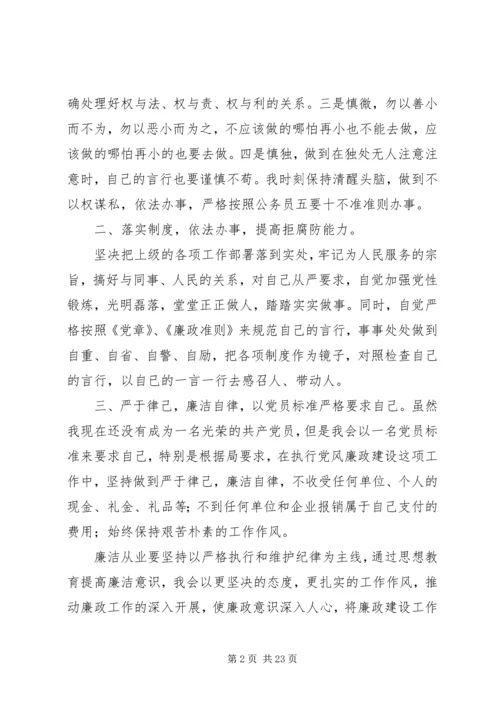廉洁自律思想汇报.docx