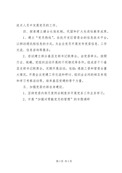 开发区企业党委工作计划要点 (2).docx