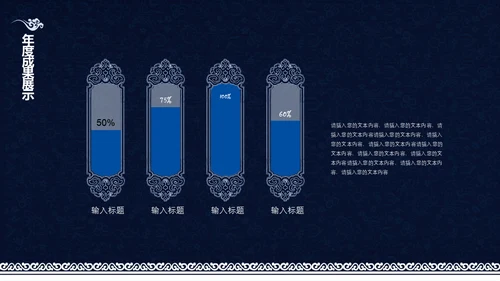 中式青花瓷风格工作总结汇报通用PPT模板