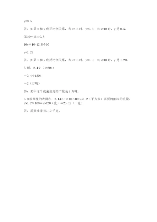 嵩明县六年级下册数学期末测试卷及1套完整答案.docx