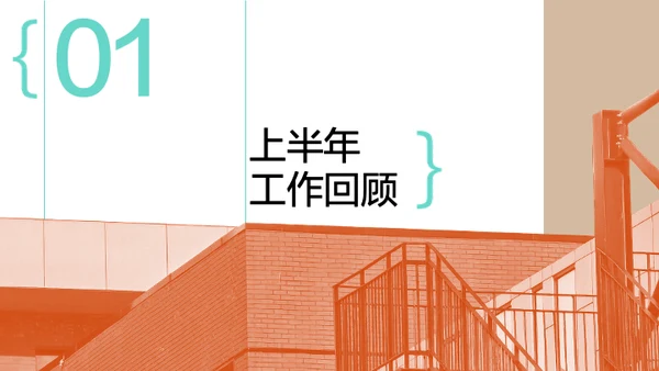 青橙色简约风年中述职PPT模板