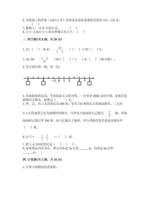 小学升初中的数学试卷（必刷）wod版