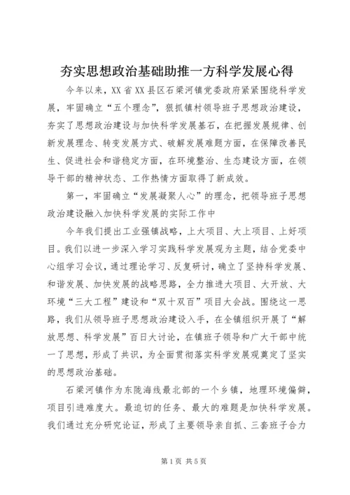 夯实思想政治基础助推一方科学发展心得.docx