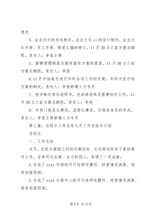 总经办工作总结与计划.docx