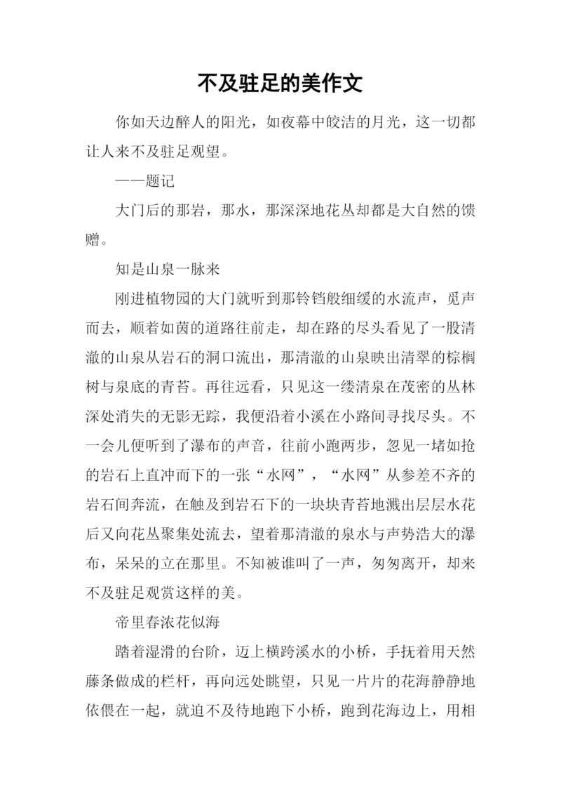 不及驻足的美作文.docx