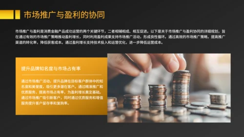 黑色商务风消费金融产品的市场推广与盈利规划PPT