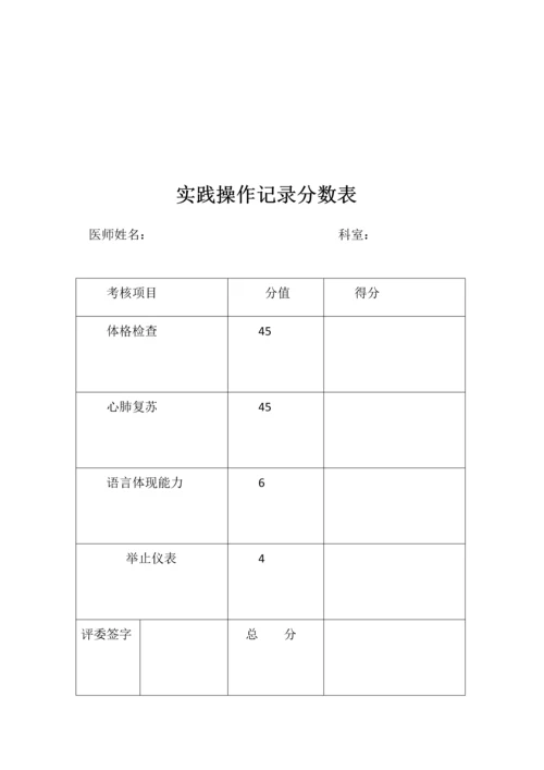 查体及心肺复苏临床医生实践操作考核方案.docx