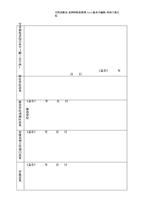 四川省教育厅专业技术资格评审专家库成员推荐表