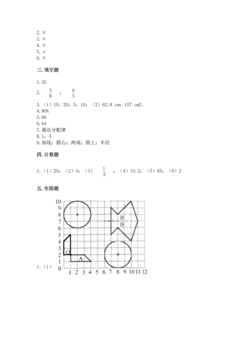 人教版六年级上册数学期末测试卷（研优卷）.docx