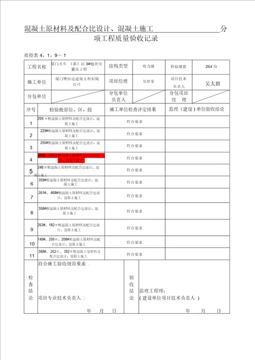 混凝土分项工程