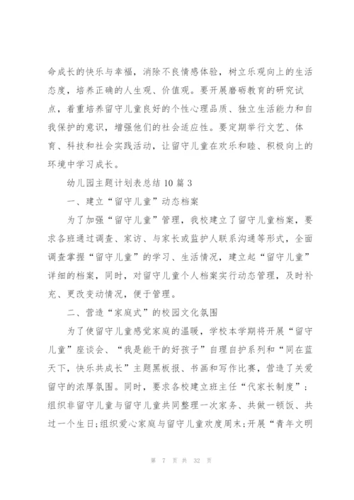 幼儿园主题计划表总结10篇.docx