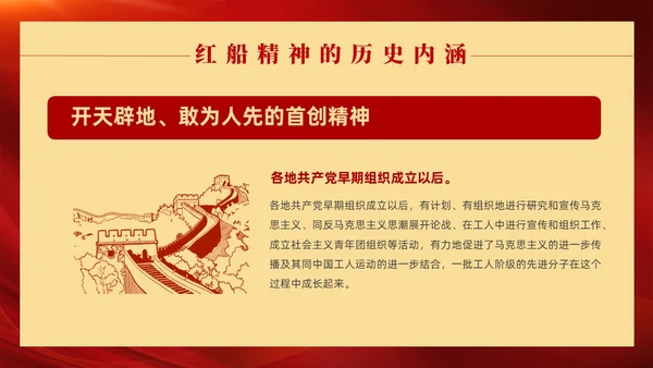 红色党政风红船精神党课