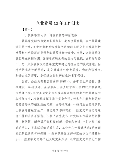 企业党员某年工作计划.docx