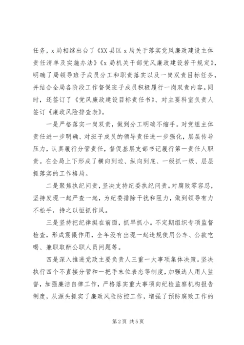 水利局党风廉政建设及反腐败工作情况汇报.docx