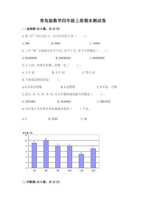 青岛版数学四年级上册期末测试卷附答案（典型题）.docx