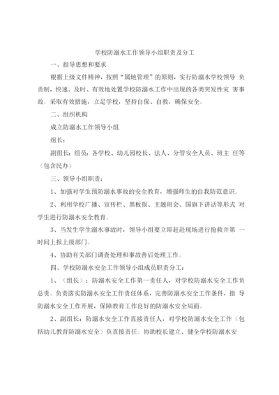 学校防溺水工作领导小组职责及分工.docx