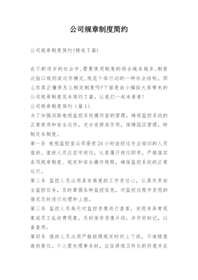 公司规章制度简约.docx