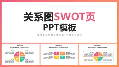 关系图（SWOT）PPT模板