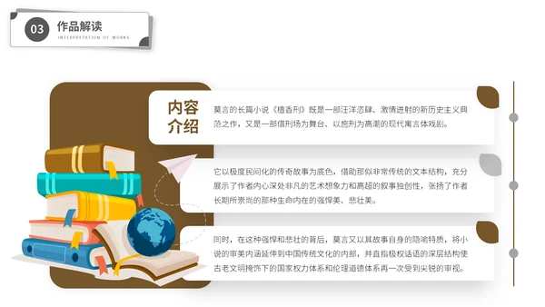 莫言名著小说作家名人介绍通用PPT模板