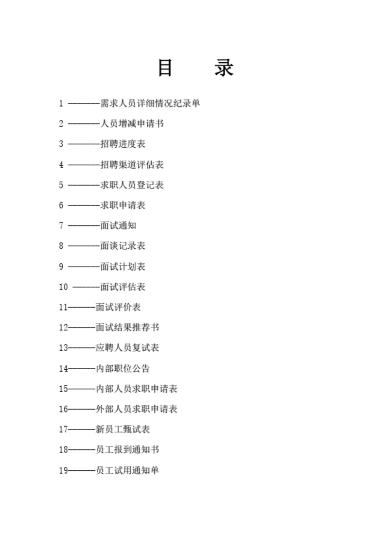 目录模板
