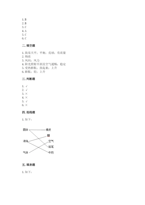 教科版三年级上册科学期末测试卷及答案参考.docx