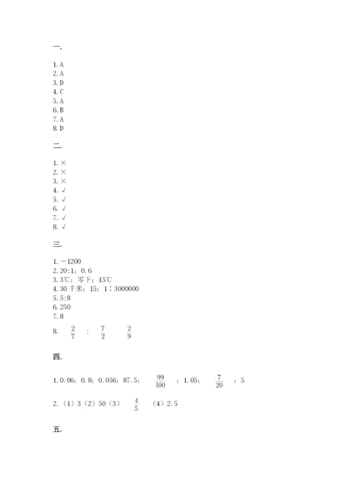 小学六年级数学毕业试题及完整答案（必刷）.docx