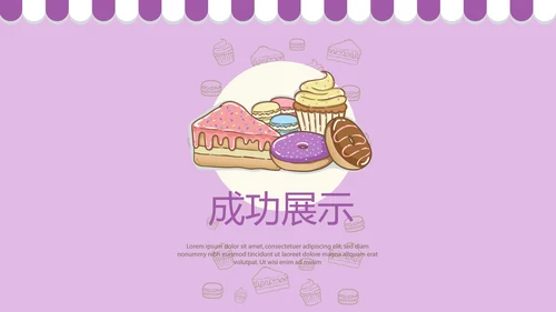 紫色简约蛋糕甜点烘焙动态PPT