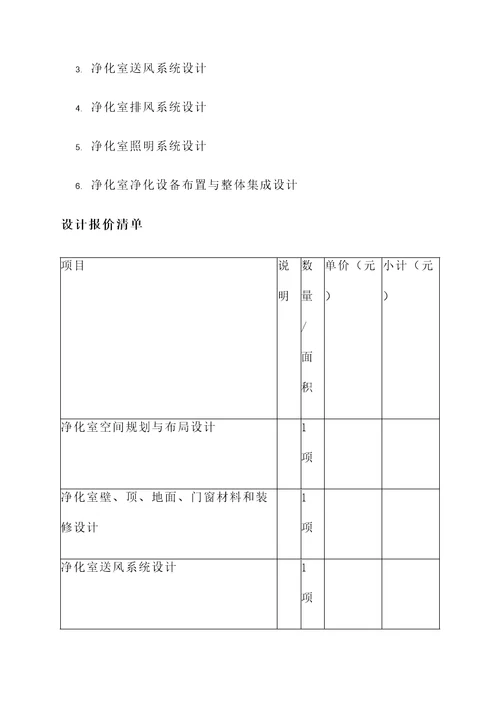 福鼎净化室设计报价单