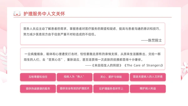 粉色剪纸风护理人文关怀医学护理动态PPT