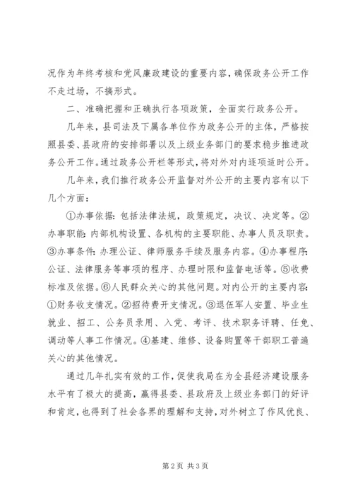 司法局政务公开工作汇报.docx