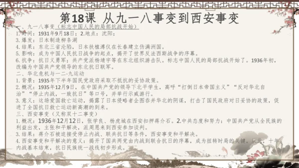2024-2025学年部编版八年级上册历史知识点