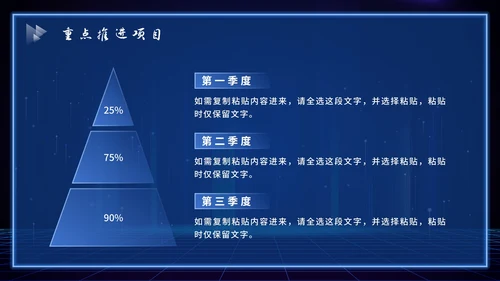 蓝色科技风总结PPT模板