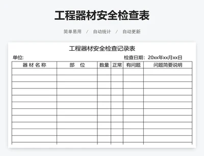 工程器材安全检查表