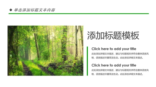 绿色环保世界湿地森林日动态PPT模板