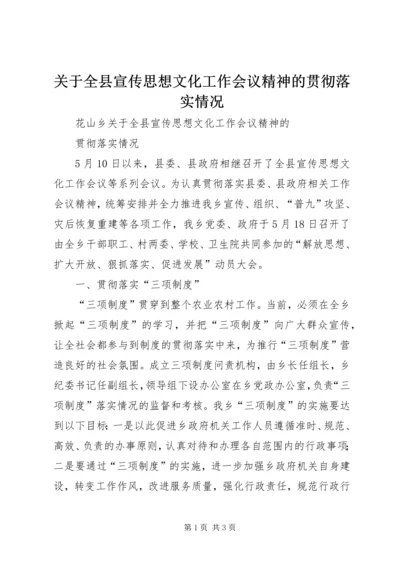 关于全县宣传思想文化工作会议精神的贯彻落实情况 (5).docx